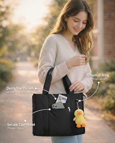 Bolso Tote de Trabajo Ligero para Mujer con Múltiples Bolsillos miniatura 6
