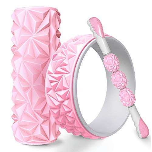 Xiao Jian- Diamond Pattern Yoga Wheel Female Back Bend Artifact Authentic Dharma Wheel Pilates Lower Waist Yoga Circle Assist Yoga circle (color : F)