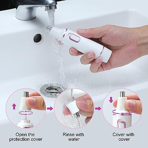 Image of Nose Hair Trimmer for Women 2 in 1 Painless Eyebrow Trimmer and Nose Trimmer Facial Hair Removal Nasal Hair Clippers Professinal, Waterproof, Dual-Edge Blade