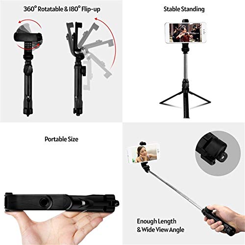 Handy-Stativ, Selfie-Stativ, ausziehbar, für Handys, Stativ-Ständer, Stabilisierung, flexibel, Größe M, Farbe: Schwarz – Bild 8