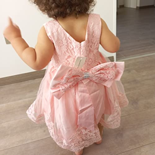 Image of KILO&METERS Formal Prom Summer Wedding Girls Dresses A-line Sleeveless Knee Length Tutu Ruffle Kids Dress Princess Christeing Birthday Party Baby Dress 3T All Pink
