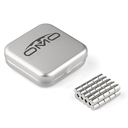 OMO Magnetics ネオジウム磁石 ネオジムマグネット N50 円柱型 丸型 5x6mm ニッケルメッキ 専用ケース付き 科学実験 生活収納 オフィス汎用 (50個)