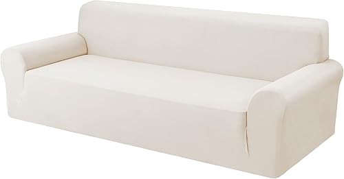 Funda para sofá de 3 plazas, suave y elástica de 1 pieza, funda universal para sofá de 3 plazas, protector de muebles para mascotas y niños (sofá de
