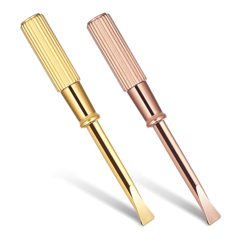 2 PCS Mini Screwdriver, Jewelry Tools small Screw Driver, Non-slip Handle, Stainless Steel Portable Design Repair Screwdriver Tools for Love Bracelet Jewelry Repair (Gold, Rose Gold)