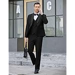 COOFANDY Men's 3 Pieces Suit Slim Fit Tuxedo Set One Button Shawl Lapel Dinner Prom Jacket Vest Pants with Tie - Image 3