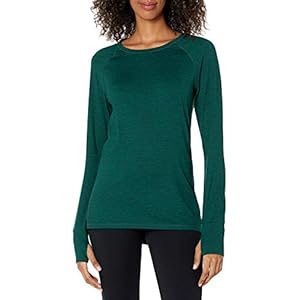 Amazon Essentials Women’s Brushed Tech Stretch Long-Sleeve Crewneck Shirt (Available in Plus Size)