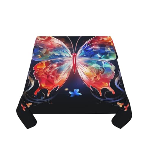 Nappe carrée motif papillon lavable pour intérieur et extérieur - 8