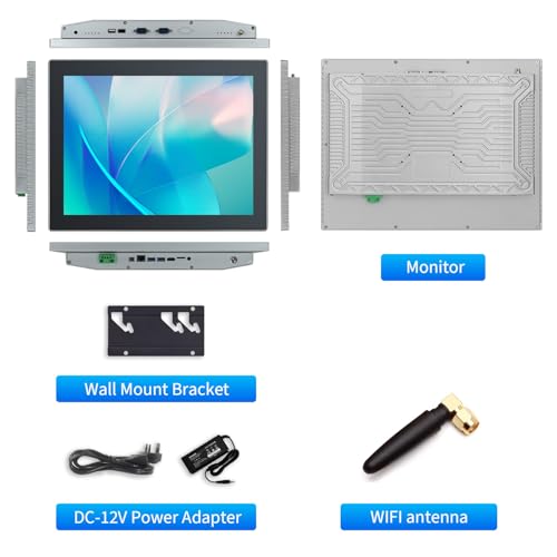 Image of 17 inch Touchscreen Monitor,Ratio 4:3 Wall Mounted Industrial Touch Screen Tablet with HD-MI Out,WiFi & BT,Build-in Speakers & VESA,Android 14 RAM 8G & ROM 128G Suitable for POS,Kitchen