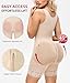 Nebility Fajas Colombianas Moldeadoras Shapewear for Women Tummy Control Postpartum Body Shaper Butt Lifter Bodysuit with Zipper Crotch(Beige, X-Small)