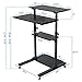 Mount-It! Mobile Standing Desk Cart, Height Adjustable Rolling Stand Up Desk, Computer Workstation for Office, School, Teachers, 27.5
