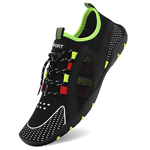 Image of MAYZERO Water Shoes Men Women Swim Surf Shoes Beach Pool Shoes Wide Toe Hiking Aqua Shoes Winter House Slippers