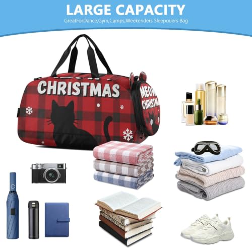 Bolsa de lona de Navidad con compartimento para zapatos que evita la ropa sucia 5