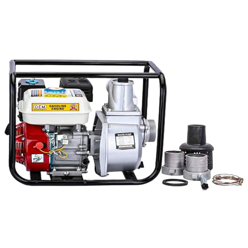 Image of OEM Professional 7.5HP Portable Water Pump with 2-Inch Outlet | 4 Stroke Advanced Technology Gasoline Petrol Engine, 3600rpm | Low Fuel Consumption, Heavy Suction, Long Running Life, Compact Design