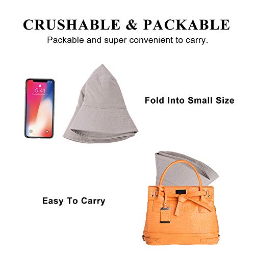 Cotton Bucket Hats For Women Summer Beach Sun Cloth Hat Teens Girls Outdoor Fishmen Cap Packable Upf 50+ #TOP3