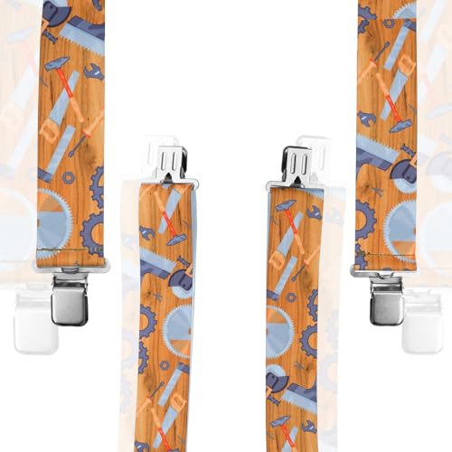 Image of MELOTOUGH Carpenter Men's Suspenders w /Clip for Jeans Heavy Duty suspenders for men Big and Tall Work suspenders