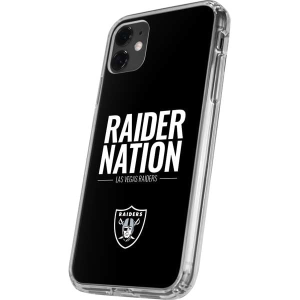 Skinit Clear Phone Case Compatible with iPhone 11 - Officially Licensed NFL Las Vegas Raiders Team Motto Design