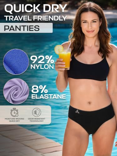 Image of Balanced Tech Women's 3 Pack Classic Seamless Hipster Brief Bikini Panties - Black - X-Small