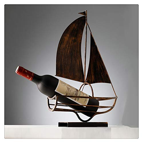 Casier à vin rétro porte-vin rouge en métal pour meuble décoration