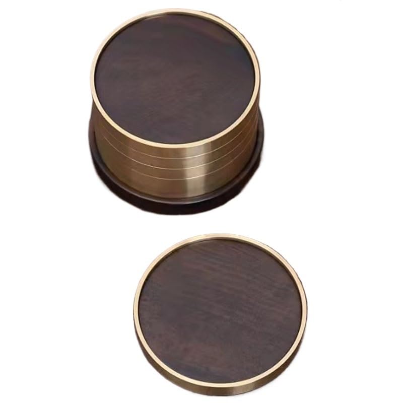Tapis rond antidérapant et thermique couleur argent pour tasse de café et thé