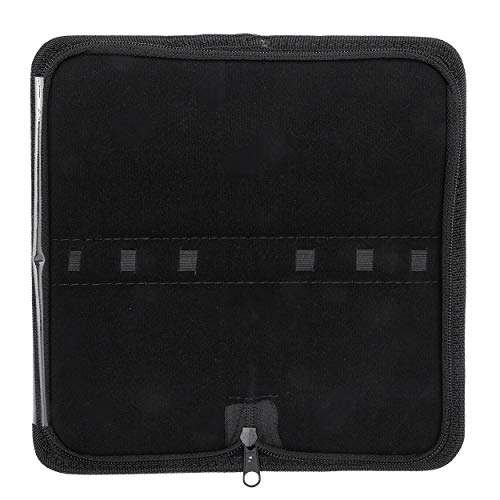 May Maniküre-Etui leer Kunstleder Schwarz – Universelle Aufbewahrungstasche mit Reißverschluss für Nagelpflege & Beauty-Instrumente (6 Fächer)