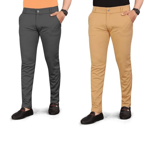 Image of Men's Lycrablend Soild Slim Fit Casual Trouser Pant