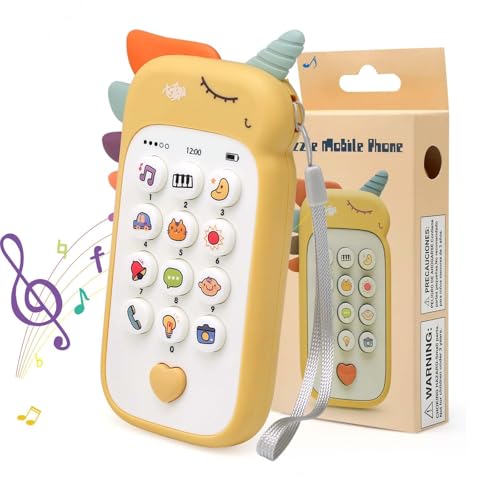 Bambebe Juguetes Moviles para Bebes 18 Meses, Teléfono Juguete para Niños 2 3 4 Años, Interactivo Juguetes Musical para Niños 3 Años, Juguetes Educativos de Música Niñas Regalos(Versión Inglesa)