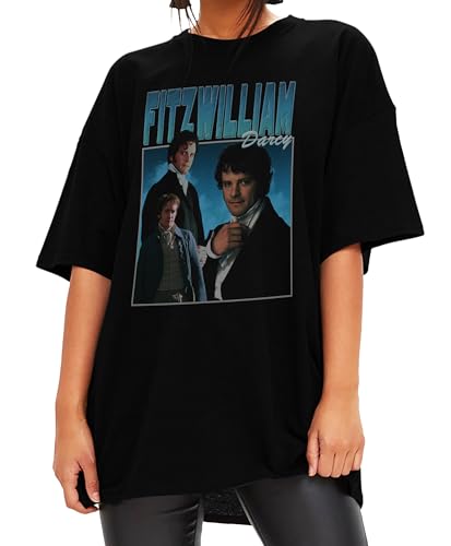 Fitzwilliam Darcy T-Shirt Shirt Unisex Cotton Crewneck Black (XL)