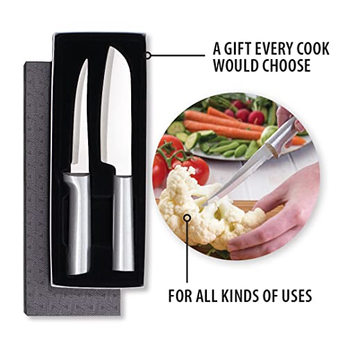 RADA Cutlery 2-Piece Cook’s Select Knife Gift Set (S53), Stainless Steel Hollow Ground Blade, Made in USA, Silver Handles