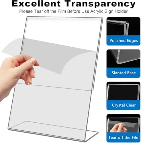 Image of FERAUAX (4 Inch Width x 6 Inch Height) (pack of 1) qr code scanner stand,Acrylic display stand, Perfect for Restaurants as food menu display , advertising display ,Table standee FOR BHIM, upi, PHONEPE, GOOGLE Pay Stand