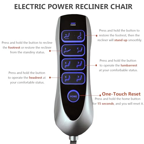 Image of 4 Motor Power Lift Recliner Chair for Big Tall 400LBS, Independent Headrest Backrest Footrest Control Lumbar Support, 25.5 inch Wide Oversized Electric Recliner with Massage Heat, Brown