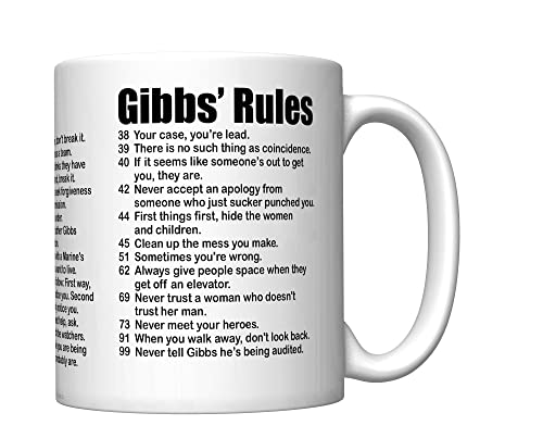 CJ Artisans NCIS Gibbs' Rules Coffee Mug (All 38 Rules)