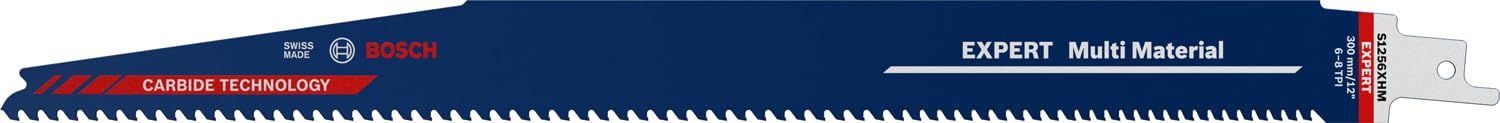 Bosch Professional 1x Expert ‘Multi Material’ S 1256 XHM Reciprocating Saw Blade (for Cast iron, Length 300 mm, Accessories Reciprocating Saw)