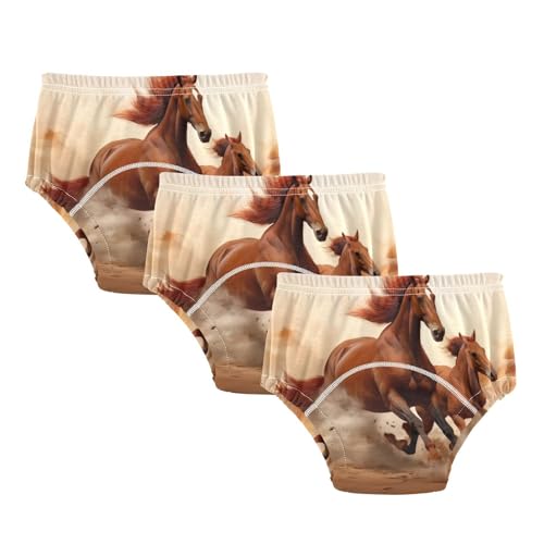 Coikll Galloping Horse Toddler Training Underwear Waterproof Baby Pee Pants-4T Multicolor