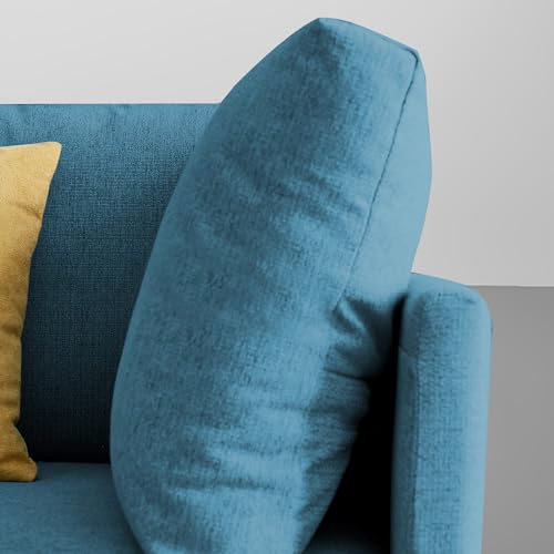 Image of Carina RHS 6 Seater L Shape Sofa Set with Center Table for Living Room (Turquise Fabric) Premium Fabric Sofa