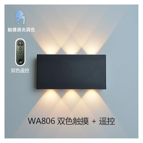 Aplique de pared negro táctil recargable para evitar cables y obras 2