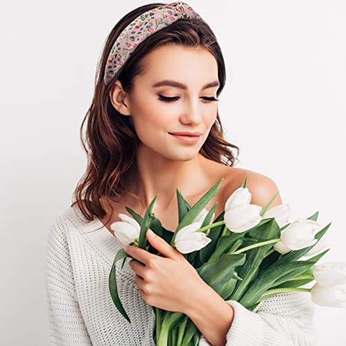 Jaciya Headbands For Women Girls Hairband 10Pcs Knotted Headband For Women Top Knot Turban Hair Bands Wide Polka Dot Yellow,Orange,Blue,White,Green,Grey,Purple One Size #TOP2