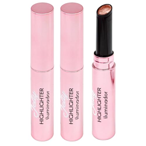 The Fruit Company Iluminador en Barra de Gelatina Facial Pack de 3 | Color Brown Sugar | Jelly Highlighter con Textura Suave y Brillante | Brillo Bronceado Natural y Efecto Glow | Let It Shine