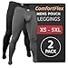 Real Men 28in Modal Leggings V-Fly B Pouch Sm 2pk Blk/Gry Long Johns For Men Thermal Set Mens Leggings For Sports Mens Thermals Bottom Ropa Interior Sexy Para Hombre Calzones Sexy De Hombre