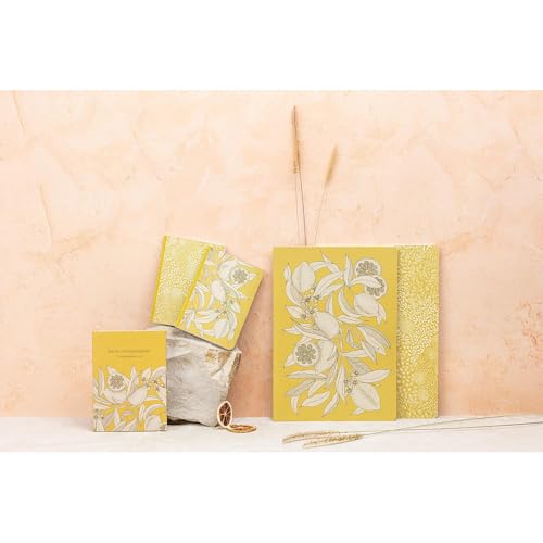 Clairefontaine 116360C - Korrespondenzset - Schreibset Jardin des Sens, 8x Einzelkarten 11x15,5 cm sortiert und 8x Umschläge Pollen C6 naturweiß, 1 Set