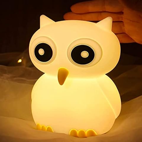 Night Light for Kids, Owl Wise Cute Animal Night Light LED Nursery Lamp Baby Nightlight Rechargeable Colors Change Night Lamp Birthday Gifts for Children Boys Girls Bedroom Decor… Cover