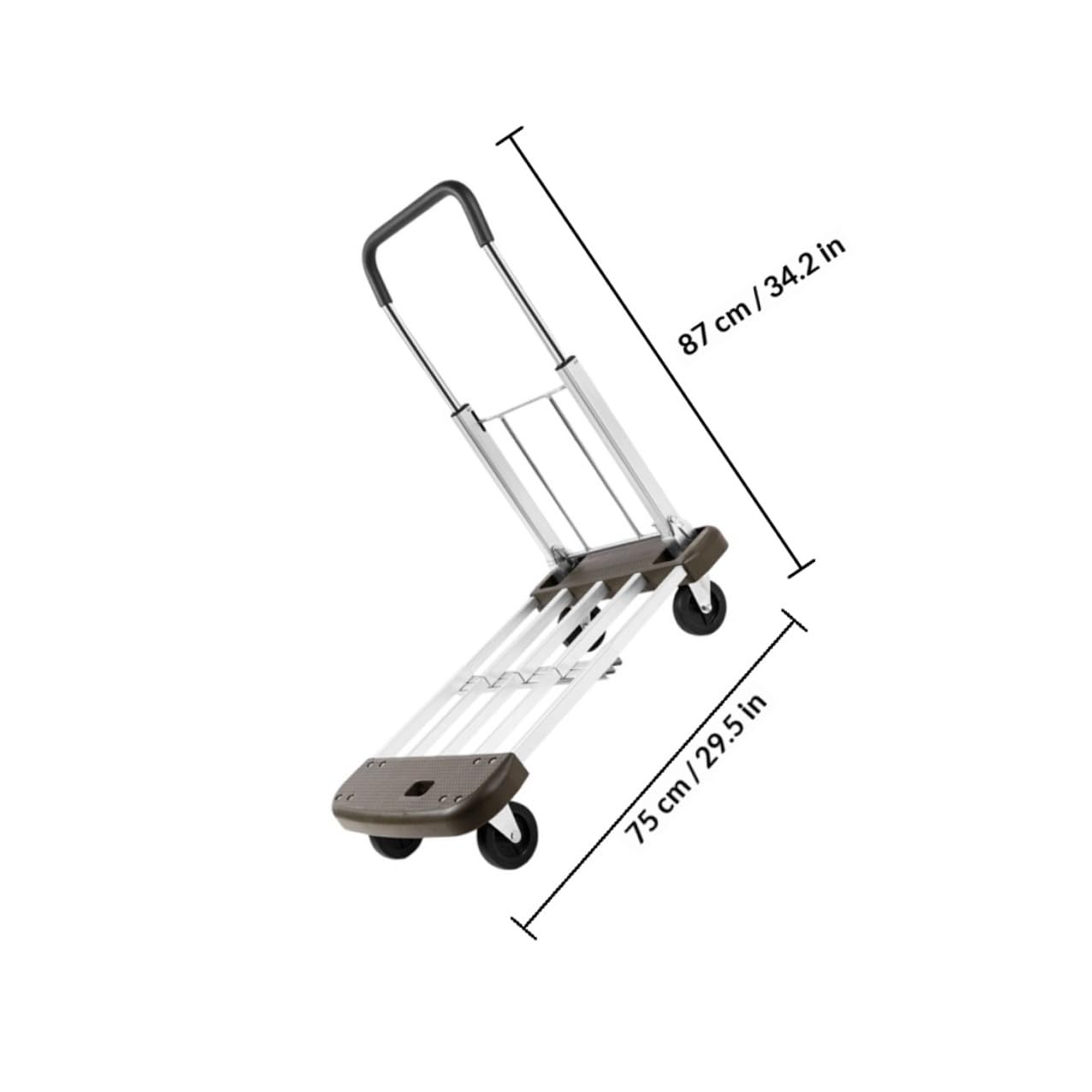 Carro plegable portátil de cuatro ruedas, carro de mano silencioso para compras, transporte y manejo de materiales industriales, diseño pesado