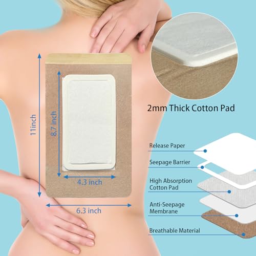 Image of 15 Pcs Large Castor Oil Pack Wrap, Disposable Castor Oil Patches for Abdomen /Leg /Back (Oil Not Included), 11 inch x 6.3 inch
