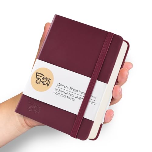 Image of 5.7x4.1in Hardcover Blank Sketchbook for Drawing 180gsm 96Pages,Wine Red