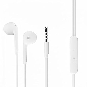 XTOUCH Wired in-Ear Earphones with Mic | 14mm Dynamic Drivers | 3.5mm Audio Jack | Multi-Functional Control Button | (White)