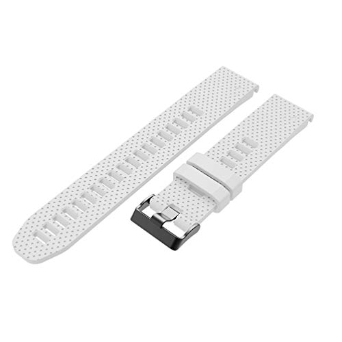 Ersatz-Armband f&uuml;r Garmin Fenix 5S, mit Schnellverschluss, aus Silikon, Sport-Stil (Wei&szlig;)