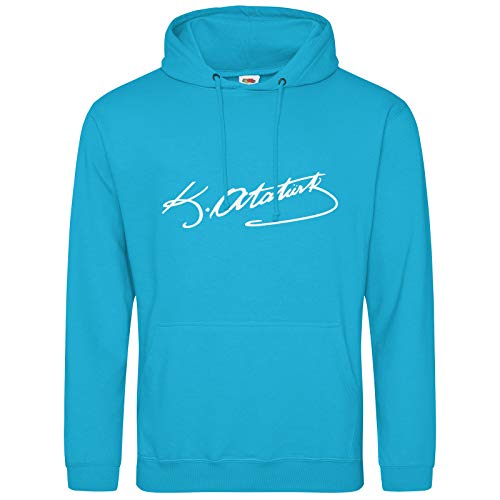AkyTEX Atatürk Imza Hoodie Türkiye Türkei Kapuzenpullover Hoody (Azurblau, L) Cover
