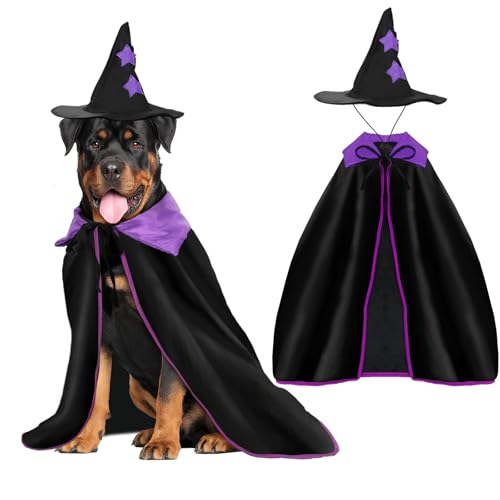 Rypet Halloween Dog Witch Costume, Dog Halloween Costumes Set wit...
