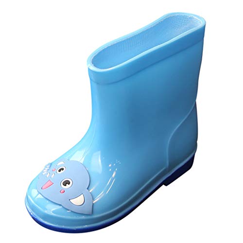 Riou Botas de Agua Unisex Niños Botas de Lluvia de Animales de Dibujos Animados Brillantes Antideslizante Bebe Chicos Chicas Zapatos Calzado para Niños Pequeños
