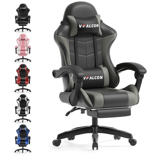 XTREME Gaming Chair – Ergonomic Reclining Chair with Footrest, 360° Swivel, Height Adjustable (Grey)
