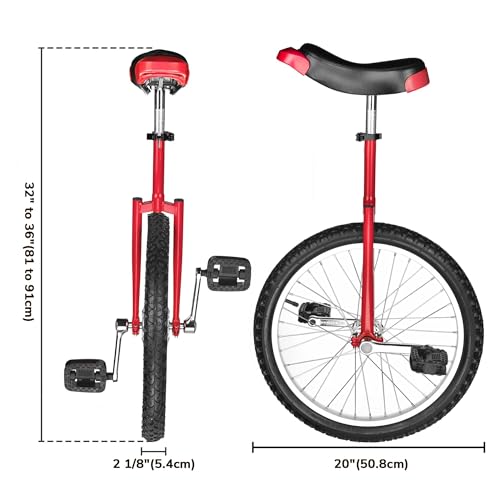 Image of AW 16 /18 /20 /24 Inch Wheel Outdoor Unicycle Adjustable Seat Exercise Bicycle Fit Adults Kids Outdoor Sports Fitness Exercise, for Choice